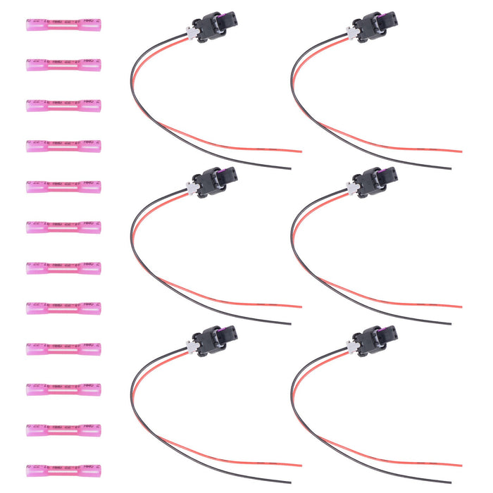 DURAFORCE 6x Fuel Injector Connectors for Chrysler Dodge Jeep Ram VW Subaru S2860