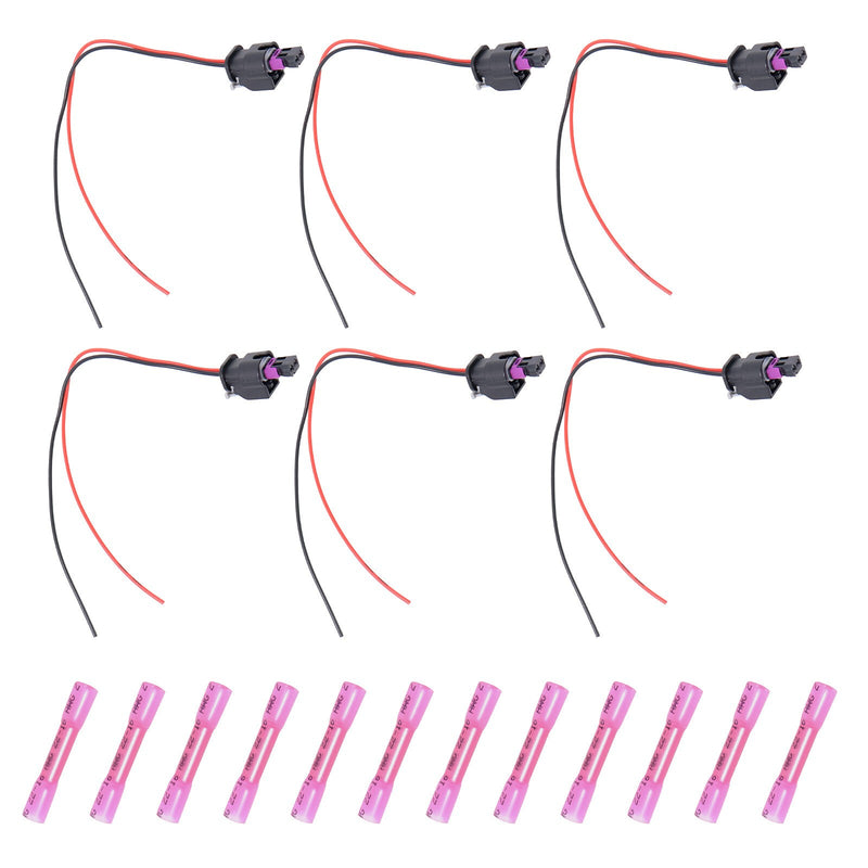 DURAFORCE 6x Fuel Injector Connectors for Chrysler Dodge Jeep Ram VW Subaru S2860