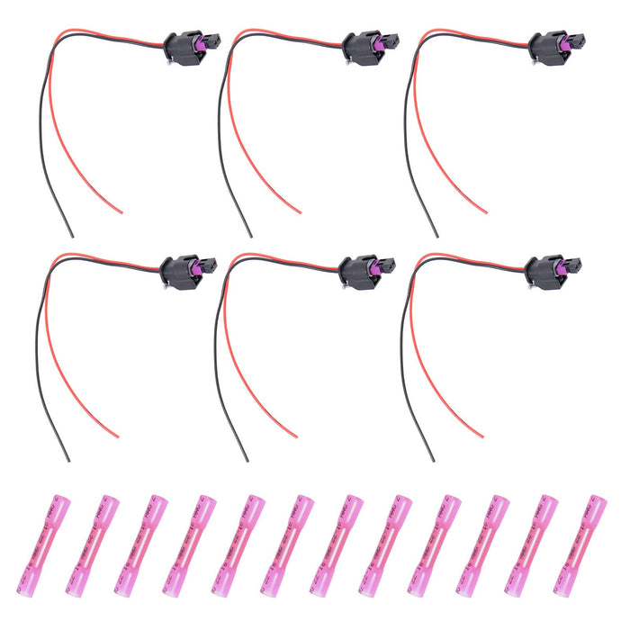 DURAFORCE 6x Fuel Injector Connectors for Chrysler Dodge Jeep Ram VW Subaru S2860