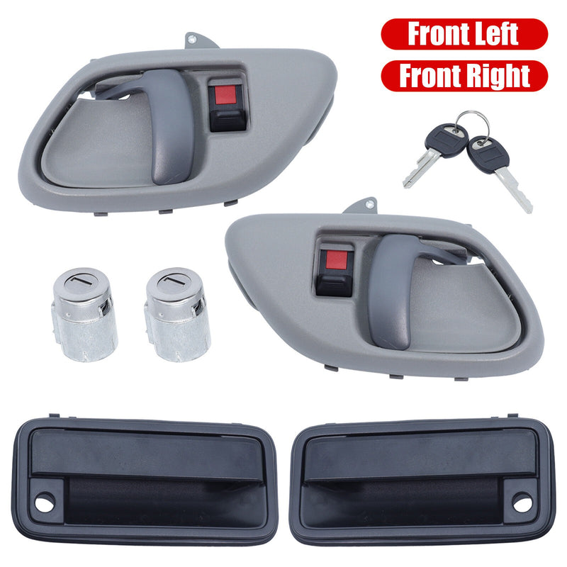 DURAFORCE Front Door Handle w/ Lock Cylinder Kit for 95-00 Chevy GMC C/K1500 2500 3500