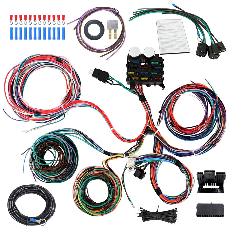 DURAFORCE EZ Wiring 12 Circuit Hot Rod Wiring Harness for Easy Installation