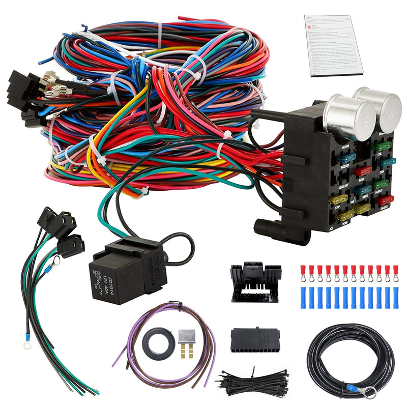 DURAFORCE EZ Wiring 12 Circuit Hot Rod Wiring Harness for Easy Installation