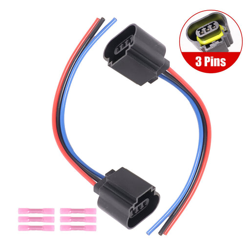 DURAFORCE 2PCS H13/9008 Headlight Socket Pigtail Adapter Fits Most Bulbs NEW