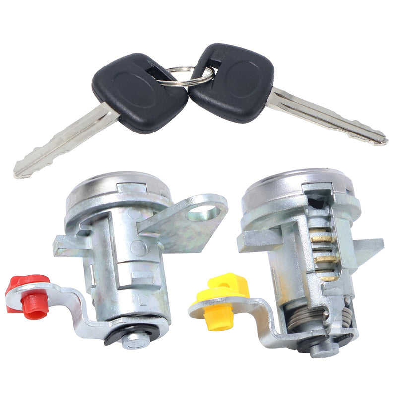 DURAFORCE 2PCS Front Left & Right Door Lock Cylinders with Keys for 93-97 Toyota Corolla