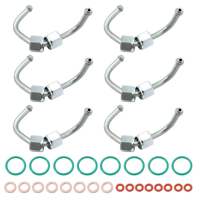DURAFORCE 8Pcs Fuel Injection Lines for 11-19 Ford Powerstroke 6.7L Injector Seal Tubes