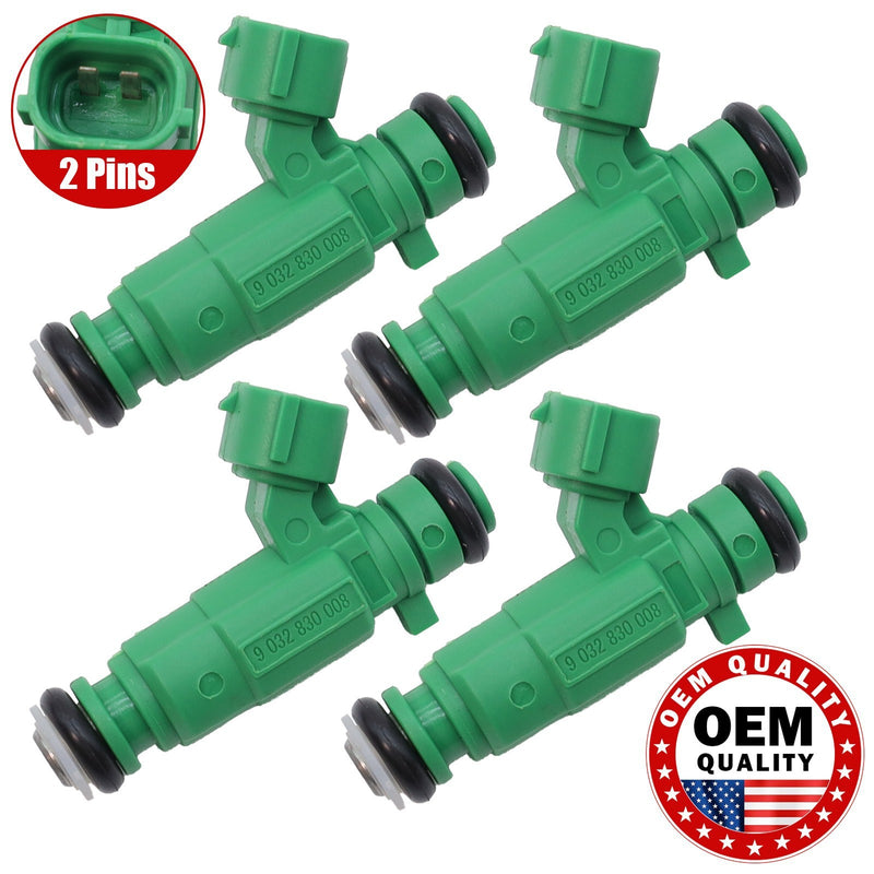 DURAFORCE Set of 4 Fuel Injectors 3531037150 for 2006-2011 Hyundai Accent 1.6L L4