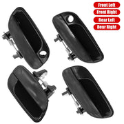 DURAFORCE 4Pcs Black Door Handle Set Front w/Keyhole for 2001-2006 Hyundai Elantra