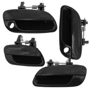 DURAFORCE 4Pcs Black Door Handle Set Front w/Keyhole for 2001-2006 Hyundai Elantra