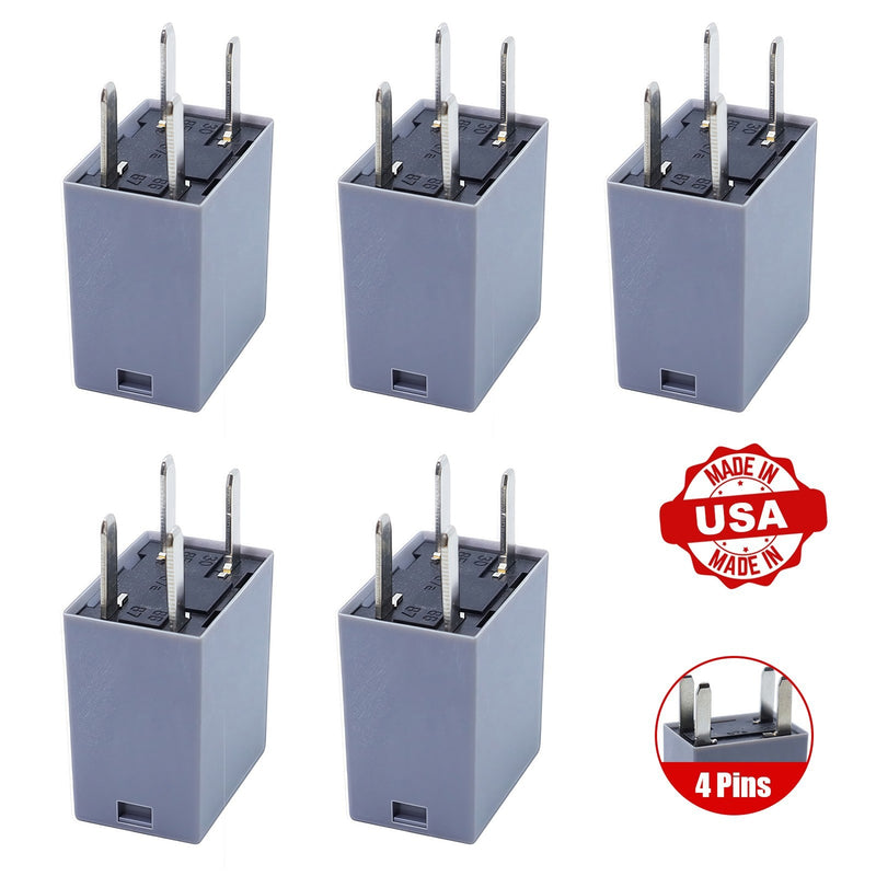 DURAFORCE Set of 5 4-Pin Starter Relays for Chevrolet Impala Tahoe GMC Savana 12193604