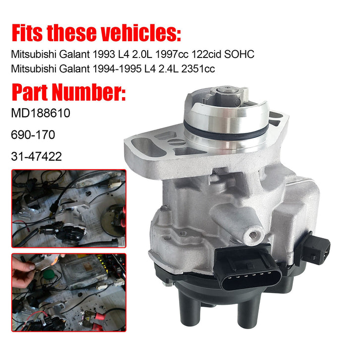 DURAFORCE Ignition Distributor for Mitsubishi Mirage Expo LRV 92-95 1.8L MD180936