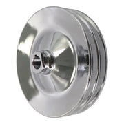 DURAFORCE Chrome Power Steering Pump Pulley Double Groove Saginaw GM Chevy Belt