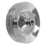 DURAFORCE Chrome Power Steering Pump Pulley Double Groove Saginaw GM Chevy Belt