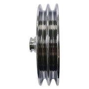 DURAFORCE Chrome Power Steering Pump Pulley Double Groove Saginaw GM Chevy Belt