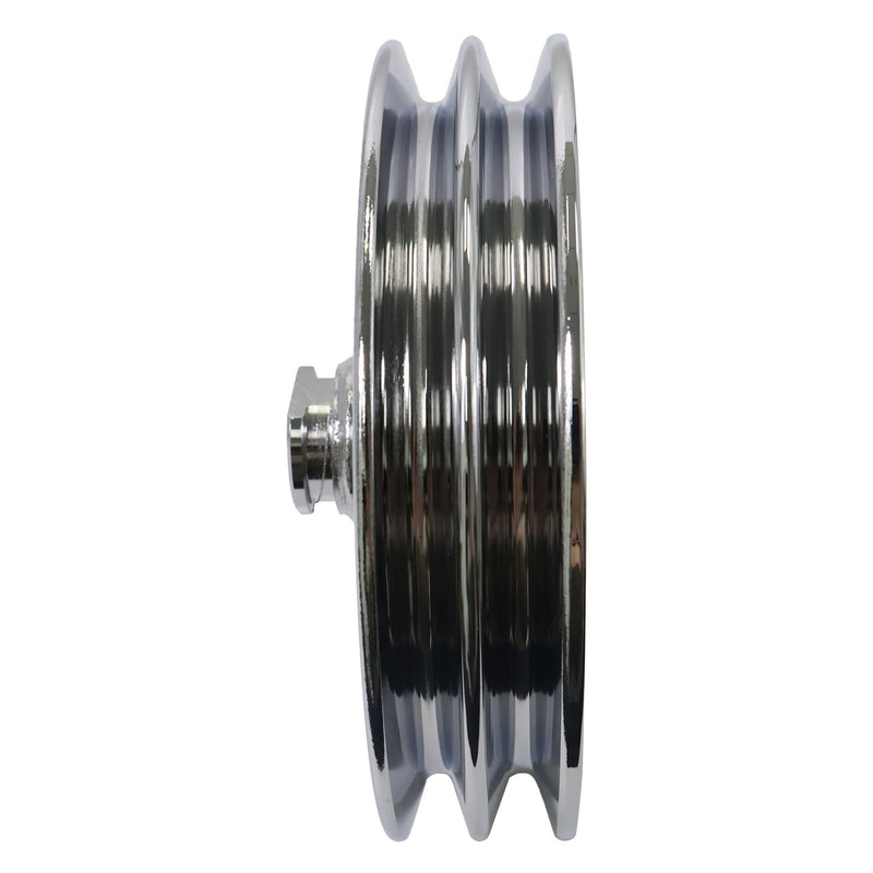 DURAFORCE Chrome Power Steering Pump Pulley Double Groove Saginaw GM Chevy Belt