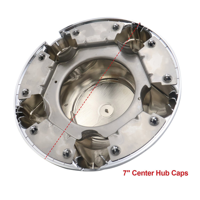 DURAFORCE 4Pcs 7" Chrome Hub Wheel Center Caps for 97-03 Ford F150 F-150