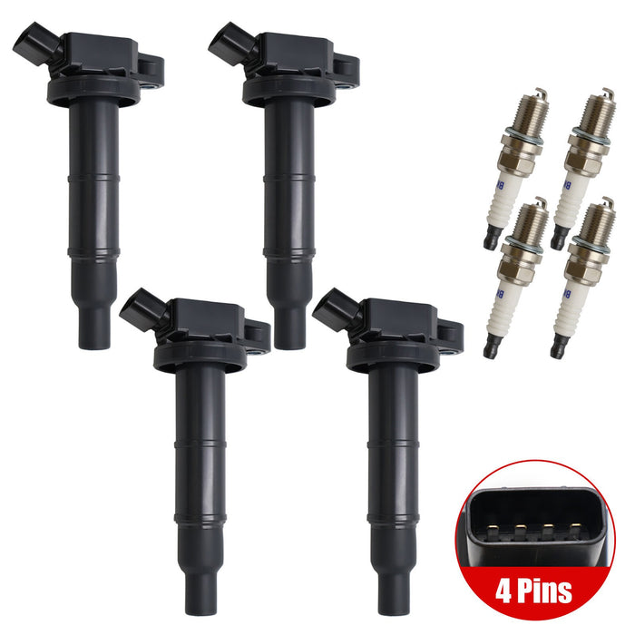 DURAFORCE Ignition Coil & Spark Plug Set for Toyota Matrix Camry Lexus L4 2.4L 19185426