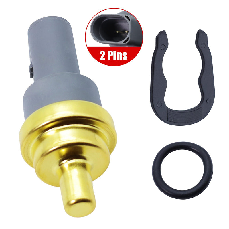 DURAFORCE 2-Pin Coolant Temp Sensor & O-Ring for VW Audi 06A919501A Replacement Part