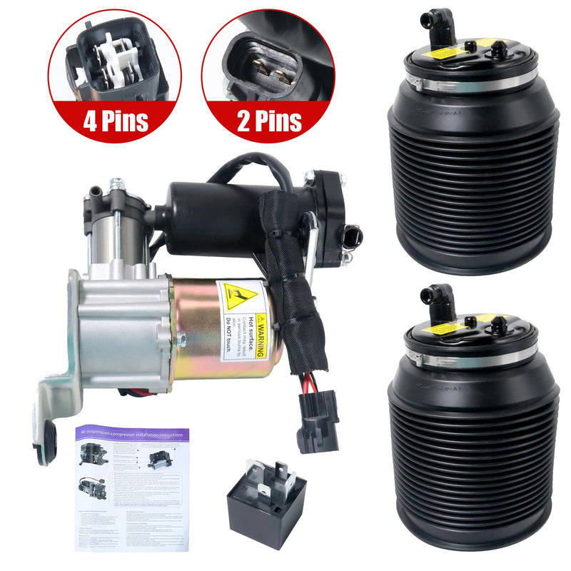 DURAFORCE Toyota 4Runner Rear Air Suspension Spring Bags & Compressor 4808035011 3X
