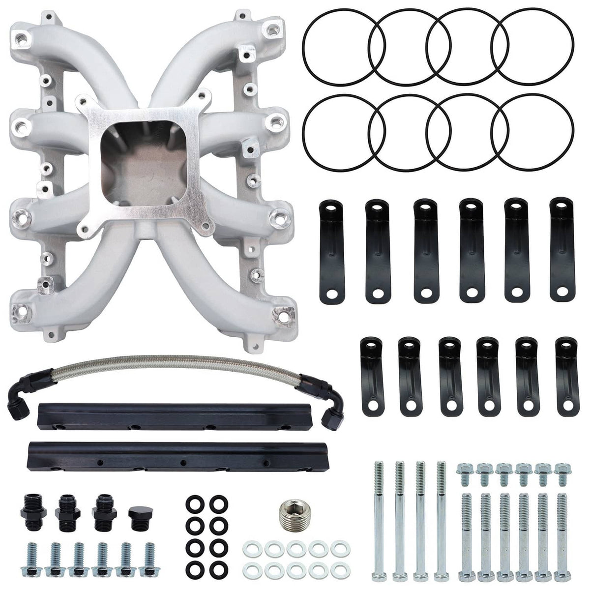 EFI Intake Manifold GM LS1 LS2 LS6 300-137 Rectangle Port with Fuel Ra ...