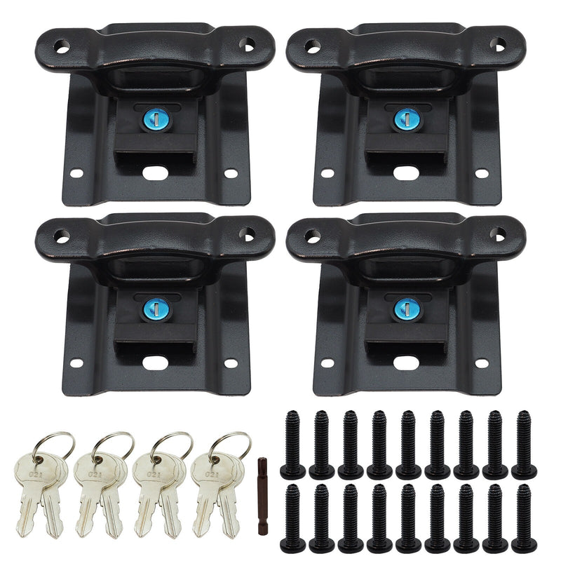 DURAFORCE Ford F-150 2015-2024 4x Truck Bed Tie Down Anchors Brackets Cleats