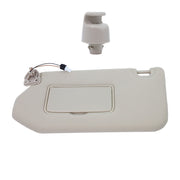 DURAFORCE New Left Driver Sun Visor w/ Mirror & Clip Beige for 13-18 Nissan Pathfinder