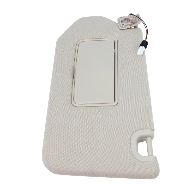 DURAFORCE New Left Driver Sun Visor w/ Mirror & Clip Beige for 13-18 Nissan Pathfinder