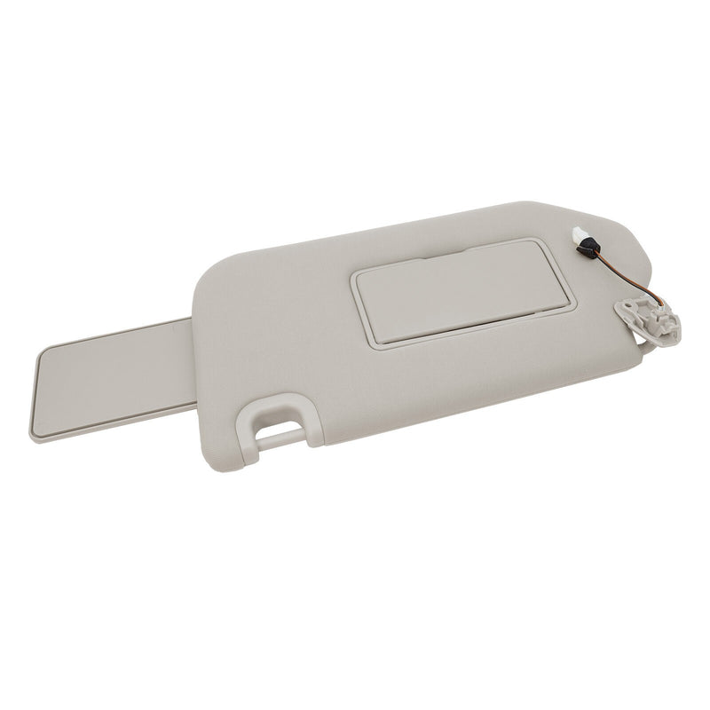DURAFORCE New Left Driver Sun Visor w/ Mirror & Clip Beige for 13-18 Nissan Pathfinder