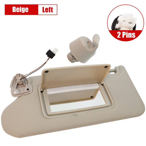 DURAFORCE 13-18 Nissan Altima Left Driver Sun Visor Beige w/ Light & Clip 964013TA2A