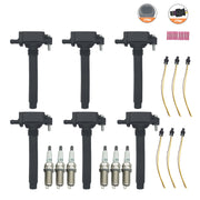 DURAFORCE UF648 6 Ignition Coils & Spark Plugs w/ Connectors for Dodge Jeep Ram 3.6L