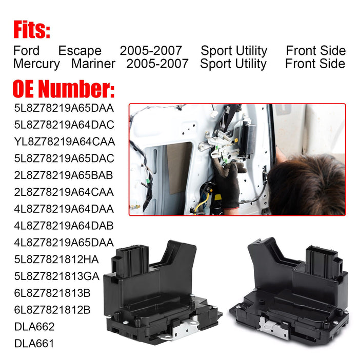 DURAFORCE 2x Front Door Lock Actuator for Ford Escape Mercury Mariner 2005-2007