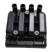 DURAFORCE 06A905097 Ignition Coil & 4 Spark Plugs for 1998-2011 VW Beetle Golf Jetta 2.0L
