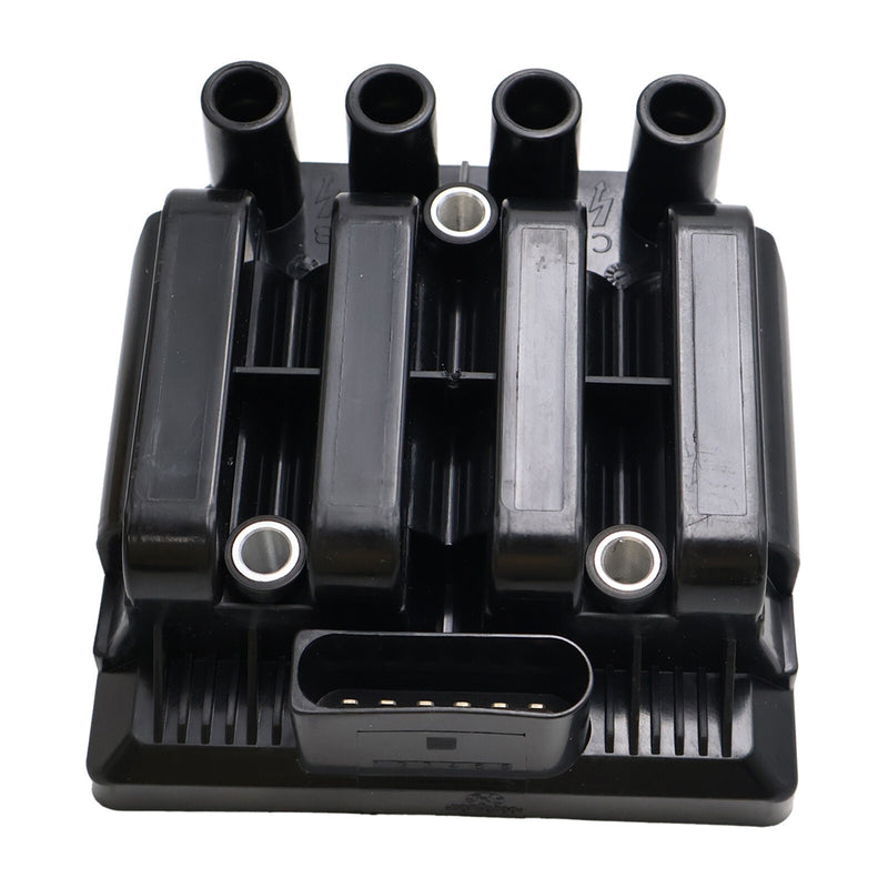 DURAFORCE 06A905097 Ignition Coil & 4 Spark Plugs for 1998-2011 VW Beetle Golf Jetta 2.0L