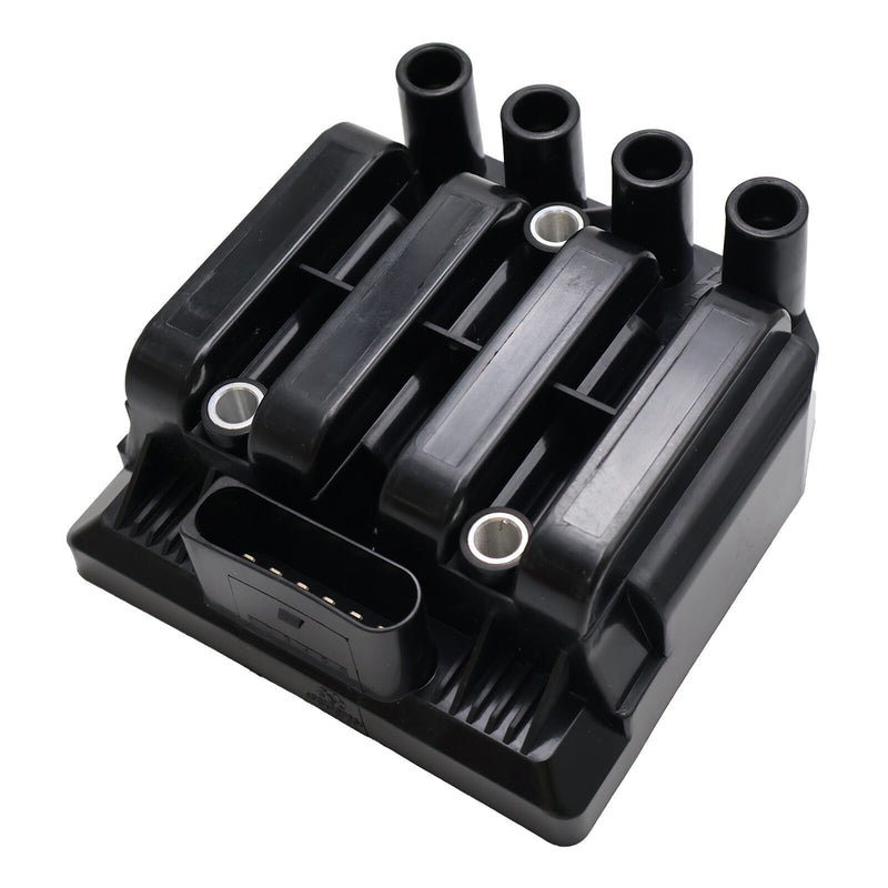 DURAFORCE 06A905097 Ignition Coil & 4 Spark Plugs for 1998-2011 VW Beetle Golf Jetta 2.0L