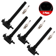 DURAFORCE 4 Ignition Coils & Spark Plugs for Jeep Cherokee Compass Chrysler 200 2.4L L4