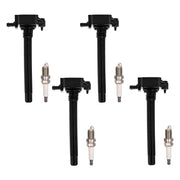 DURAFORCE 4 Ignition Coils & Spark Plugs for Jeep Cherokee Compass Chrysler 200 2.4L L4