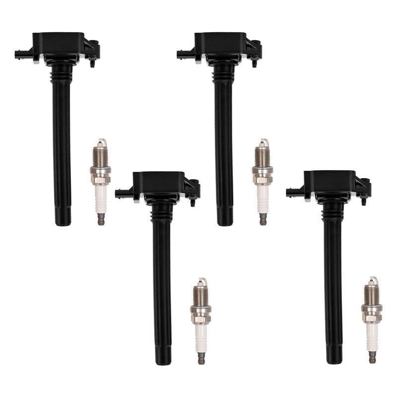 DURAFORCE 4 Ignition Coils & Spark Plugs for Jeep Cherokee Compass Chrysler 200 2.4L L4