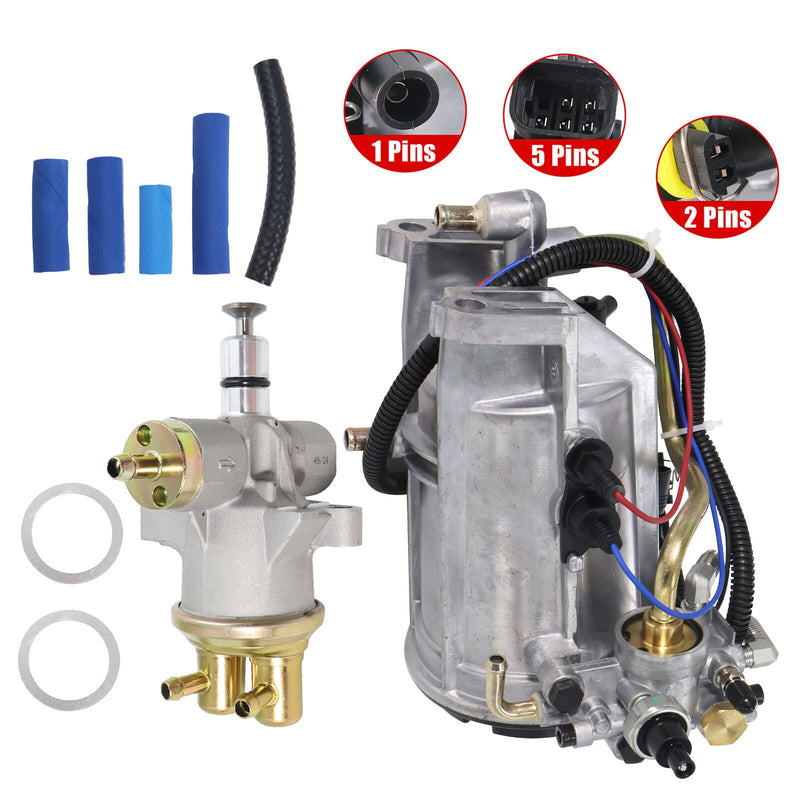 DURAFORCE Ford E350 V8 7.3L Fuel Filter Housing Pump Washers Hoses Line Kit