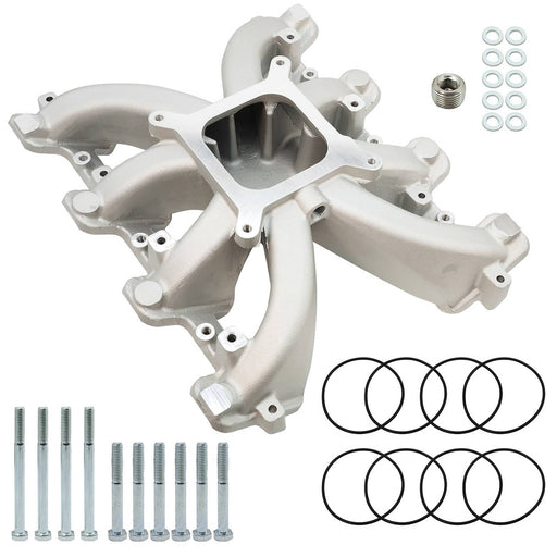 DURAFORCE Silver 300-132 Single Plane Carb Intake Manifold for GM LS Gen III & IV Engines
