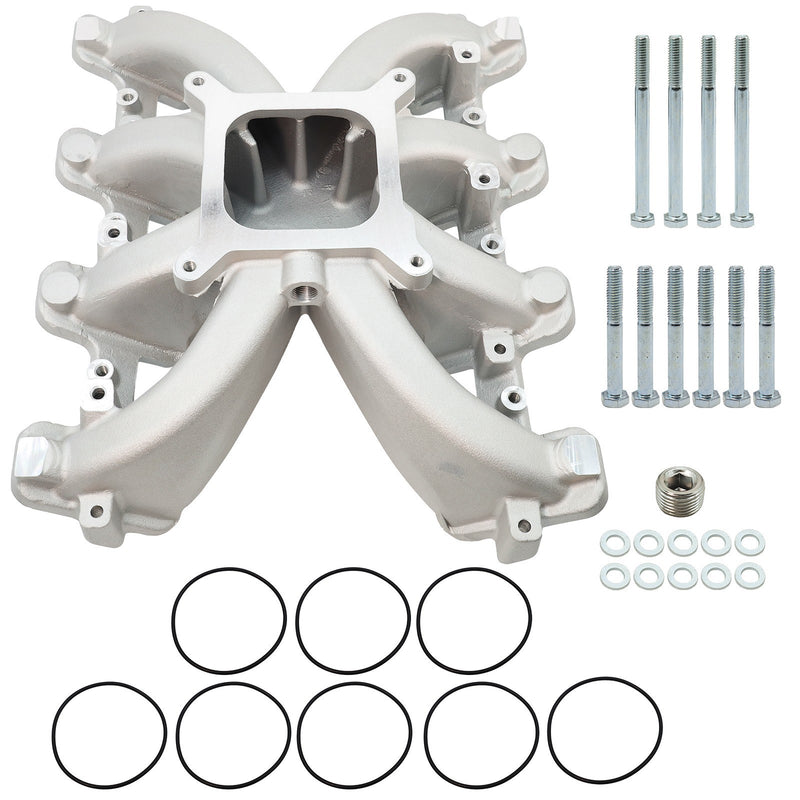 DURAFORCE Silver 300-132 Single Plane Carb Intake Manifold for GM LS Gen III & IV Engines