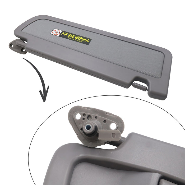 DURAFORCE 1PCS Sun Visor Driver Side LH Gray 83280-SNA-A01ZA For 2006-11 Honda Civic 1.8L