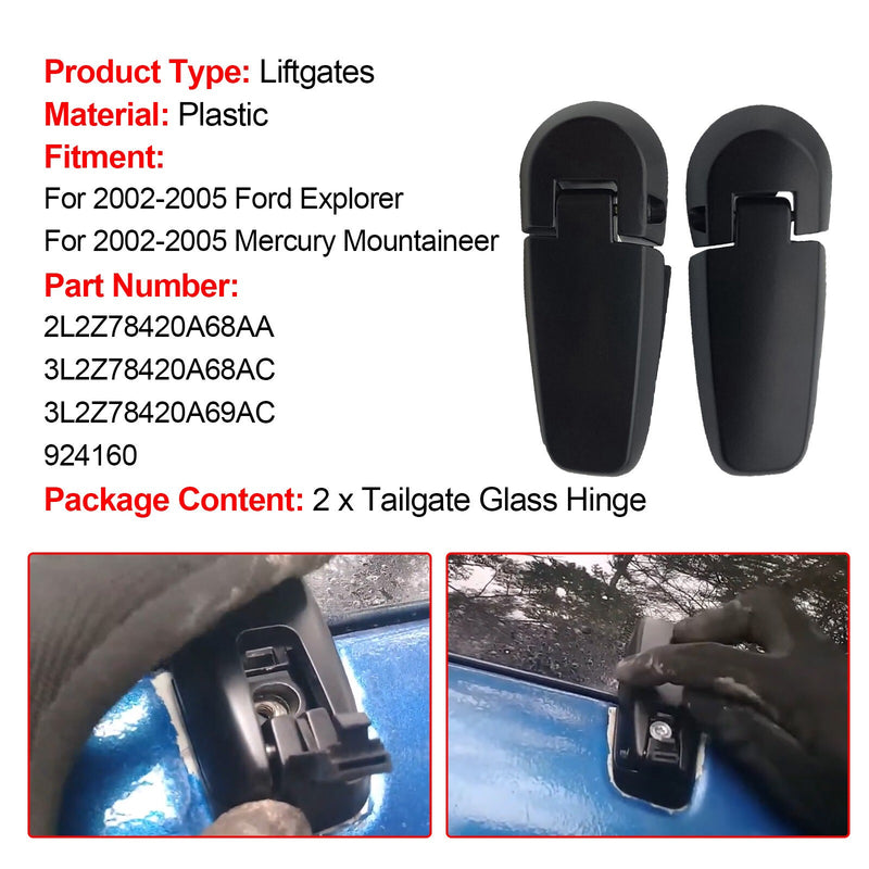 DURAFORCE Ford Explorer Mercury Mountaineer Tailgate Glass Hinge Set of 2 LH + RH 924-160