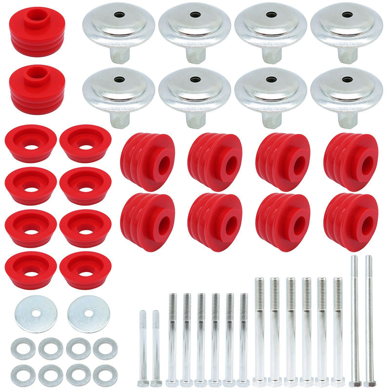DURAFORCE For Ford F250 F350 Super Duty 2/4WD 08-16 KF04060BK Red Body Mount Bushing Kit