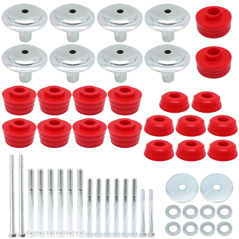 DURAFORCE For Ford F250 F350 Super Duty 2/4WD 08-16 KF04060BK Red Body Mount Bushing Kit