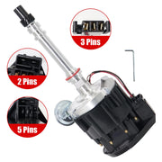 DURAFORCE HEI Distributor w/ Black Cap 65K Volt Coil For Chevy Small/Big Block SBC BBC V8