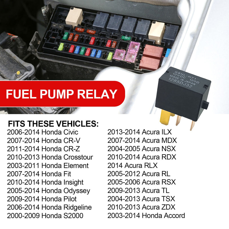 DURAFORCE 3Pcs A/C Compressor Fuse Relays G8HL-H71 For 2003-15 Honda Accord Civic