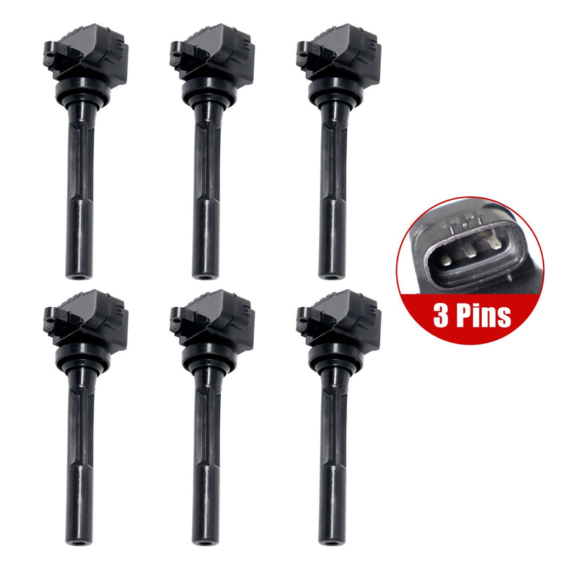 DURAFORCE Set of 6 Ignition Coils UF245 for Acura Honda Isuzu Rodeo 3.2L-3.5L V6 1998-2001