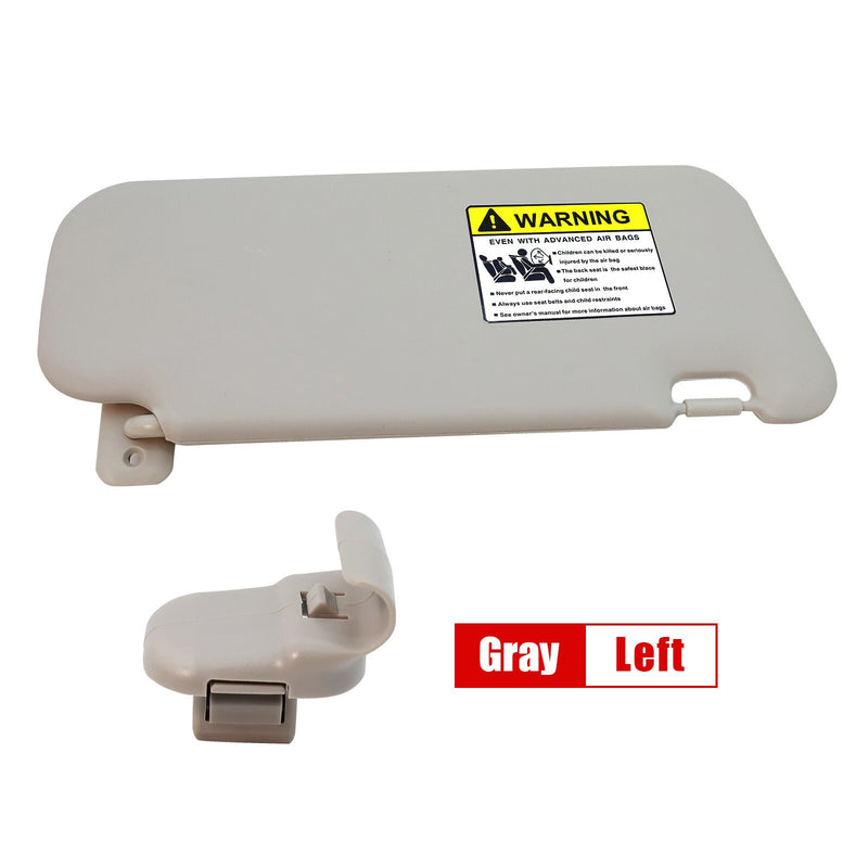 DURAFORCE For 2010-2013 Mazda 3 Hatchback New Left Driver Side W/Clip Sun Visor Gray