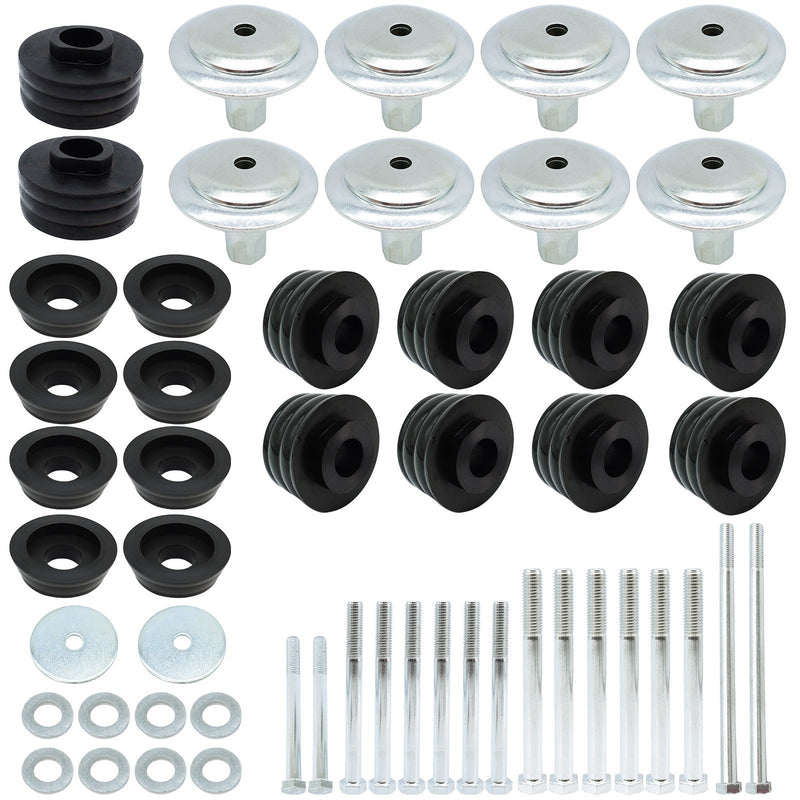 DURAFORCE KF04060BK Body Cab Mount Bushing Kit For Ford F250 F350 Super Duty 2/4WD 08-16