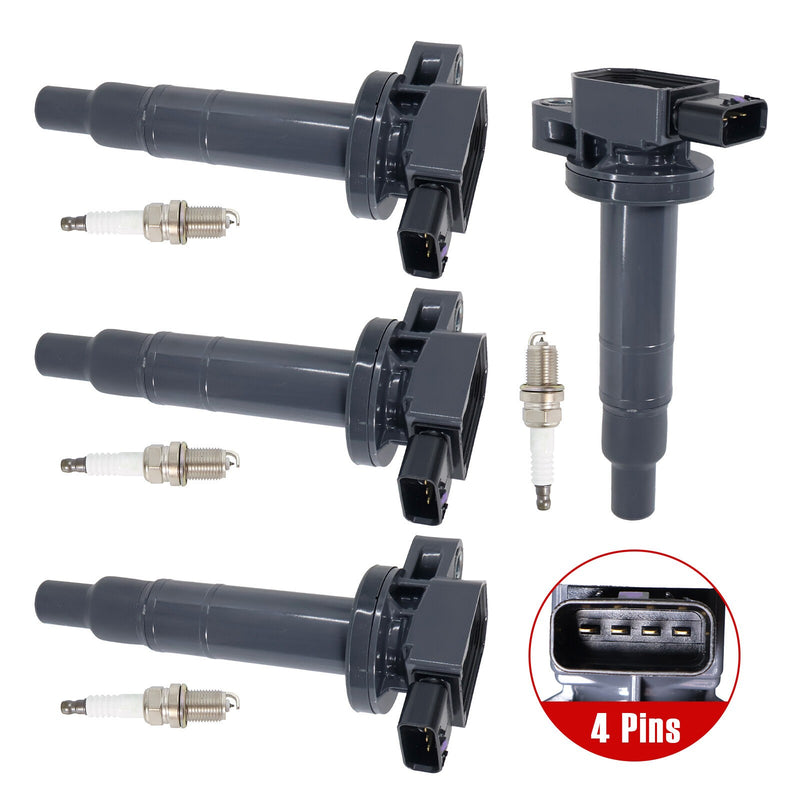 DURAFORCE Set of 4 Ignition Coil & Spark Plug Kits For Toyota Scion xB L4 1.5L 9091902265