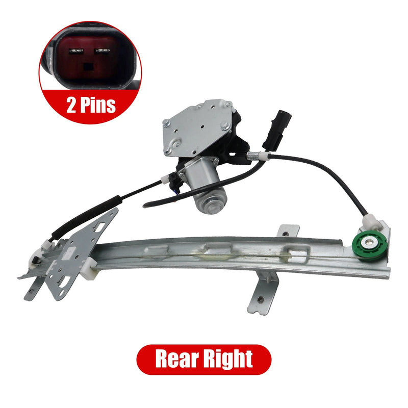 DURAFORCE Window Regulator with Motor Rear Left Driver Side For Dodge Dakota 2000-2004